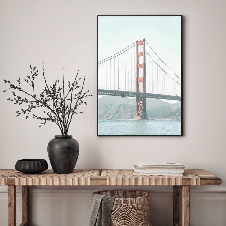 Golden Gate Bridge by Finn Skagn | Framed Canvas Art Print