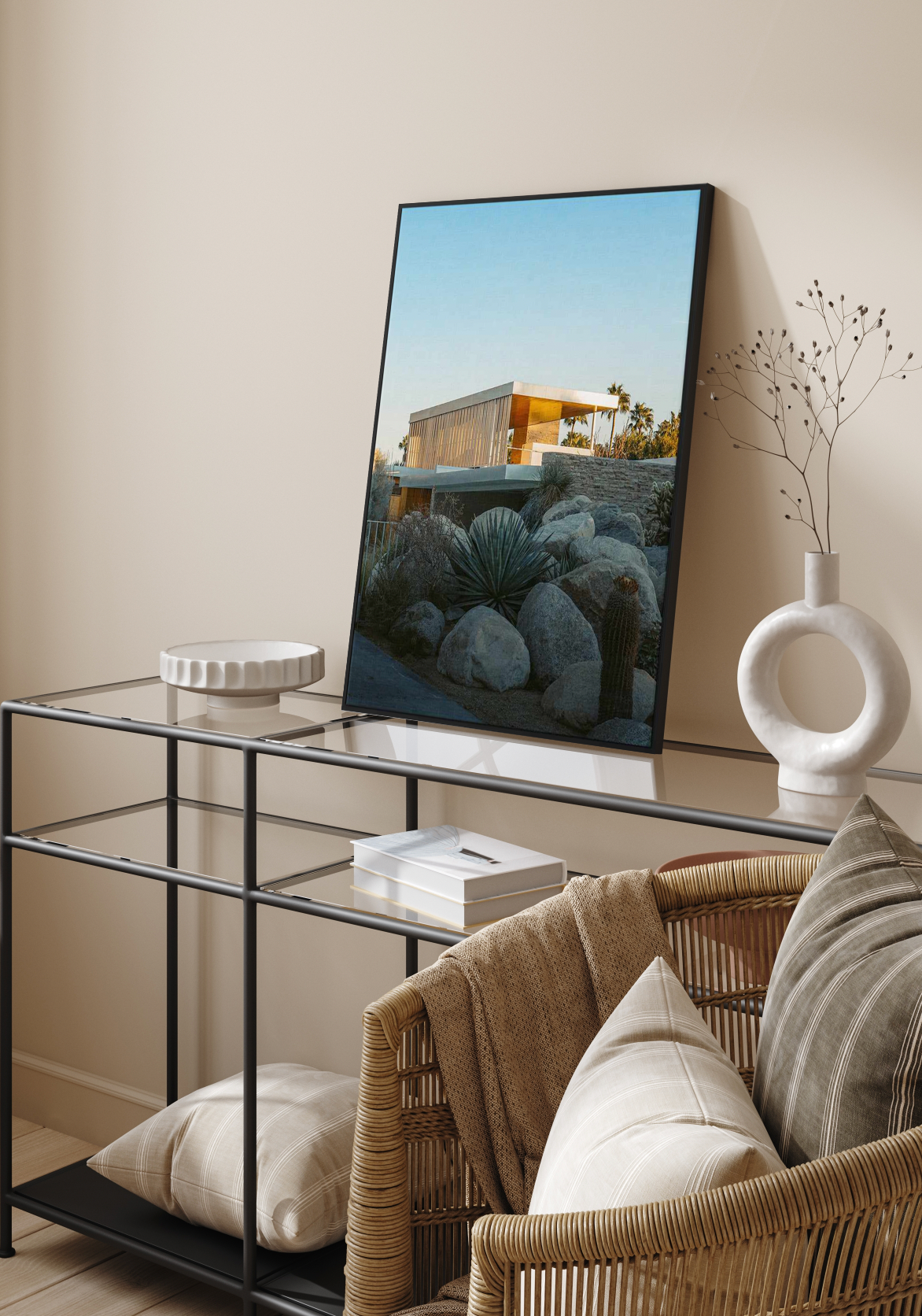 Palm Springs Condo by Finn Skagn | Framed Canvas Art Print