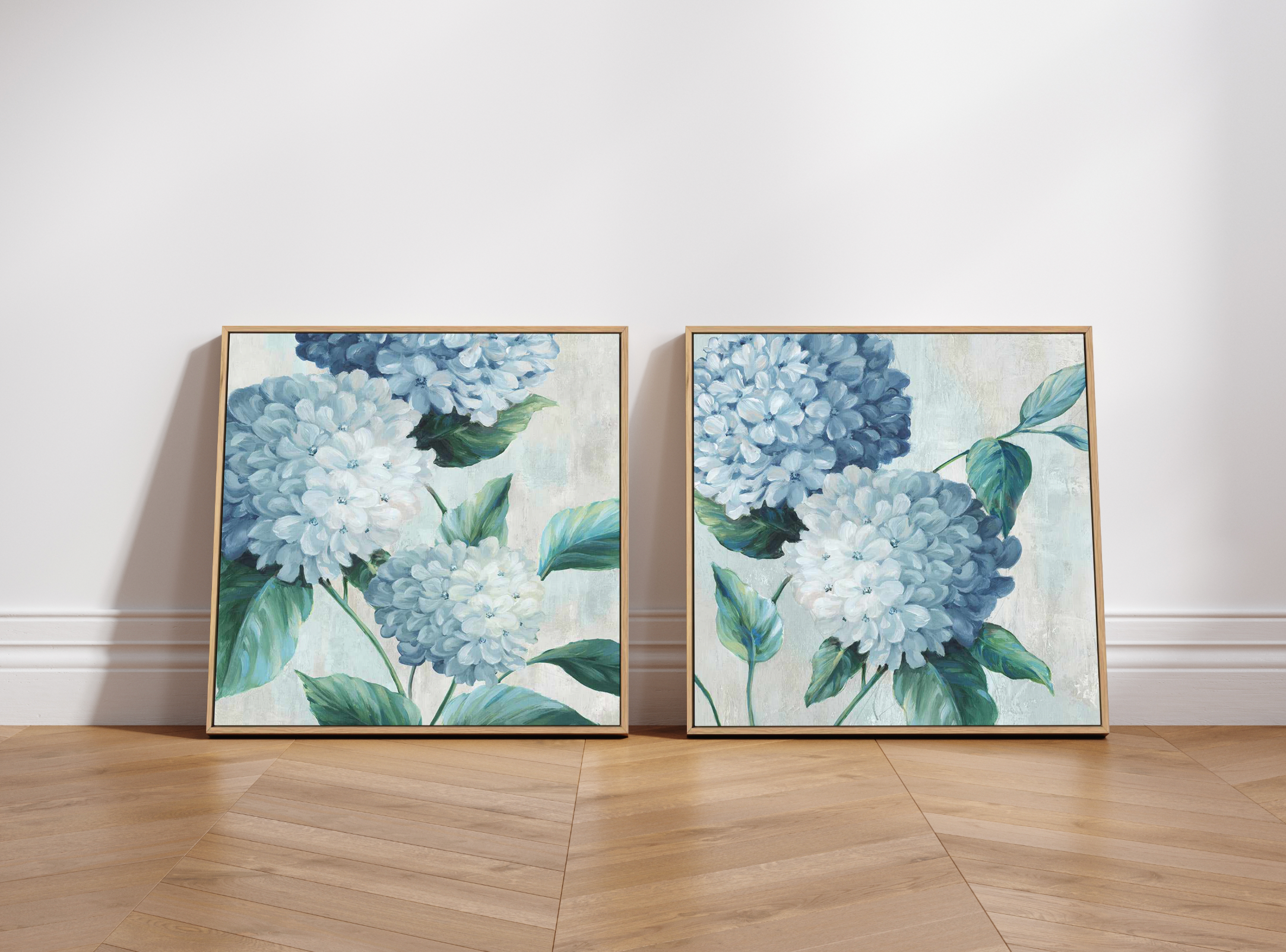 Blue Hydrangea Blooms I | Framed Canvas Art Print