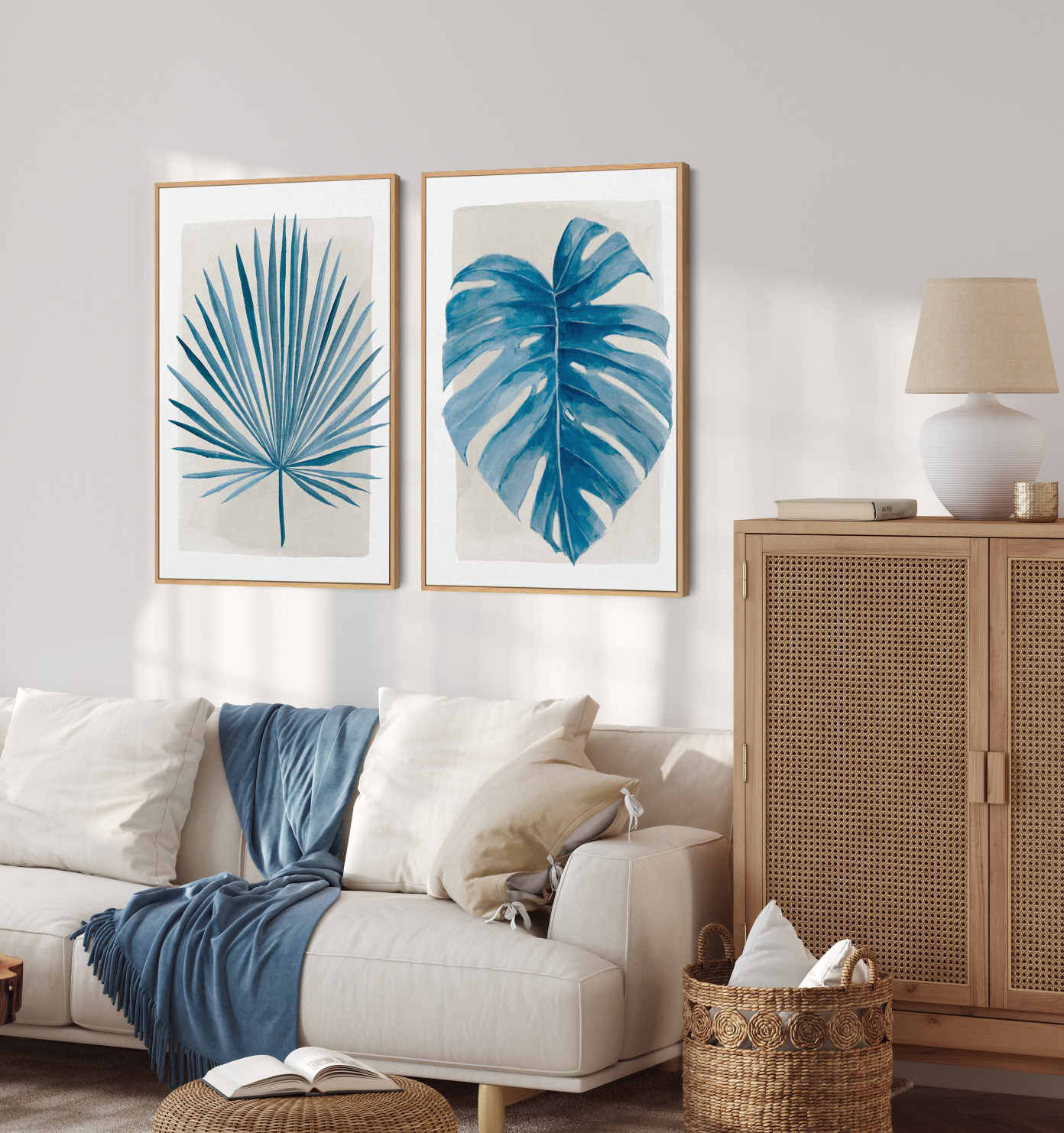 Palms at Sunset I | Framed Canvas Art Print