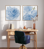 Peony Blue I | Framed Canvas Art Print