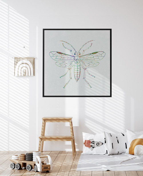 Insect Line | Framed Canvas Art Print