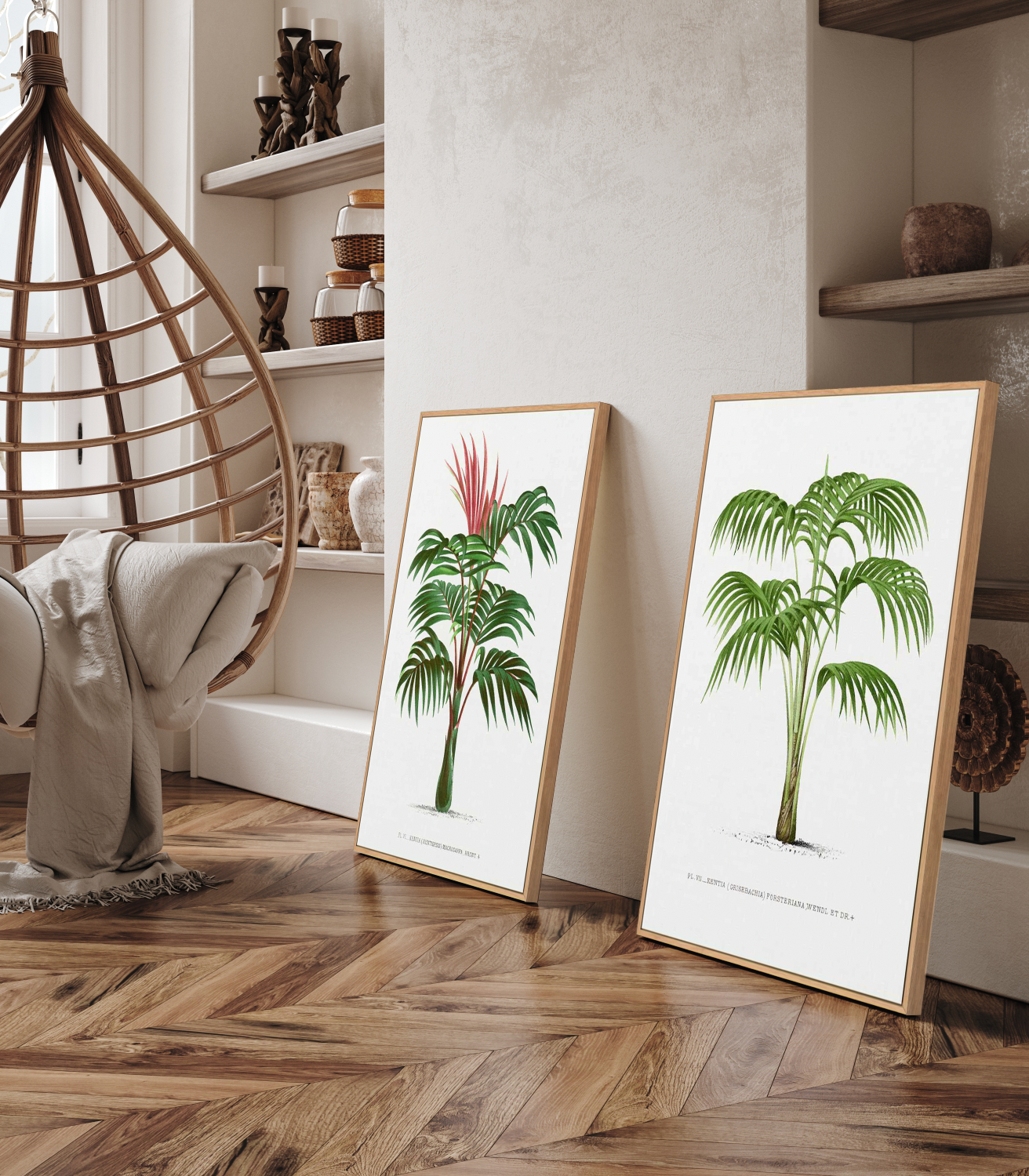 Kentia Macrocarpa Vintage Palm Poster | Framed Canvas Art Print from Olive et Oriel where you can shop wallpaper and artworks online