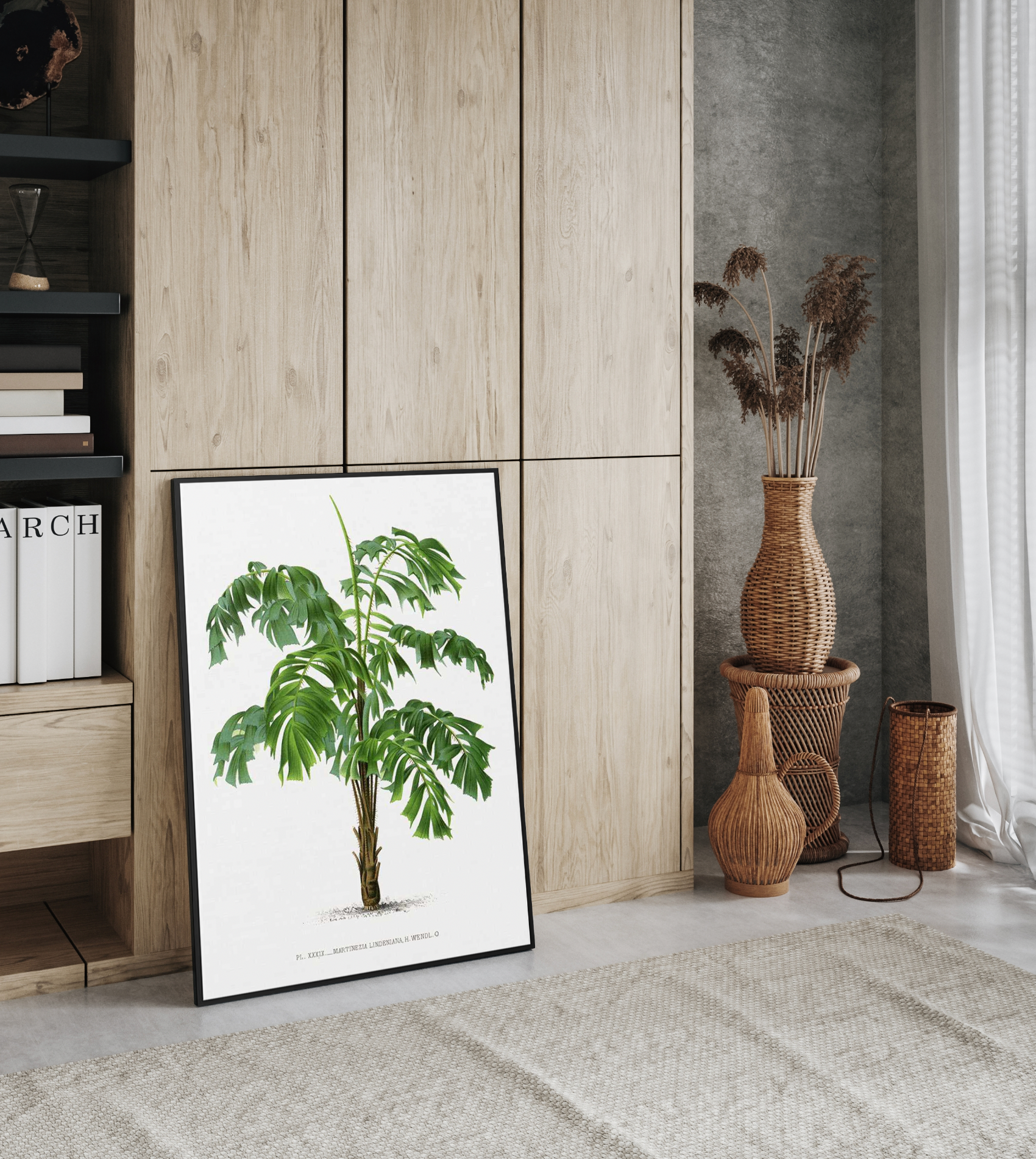 Martinezia Lindeniana Vintage Palm Poster | Framed Canvas Art Print