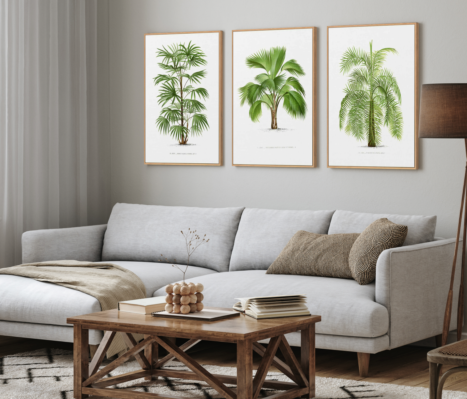 Rhapis Flabelliformis Vintage Palm Poster | Framed Canvas Art Print