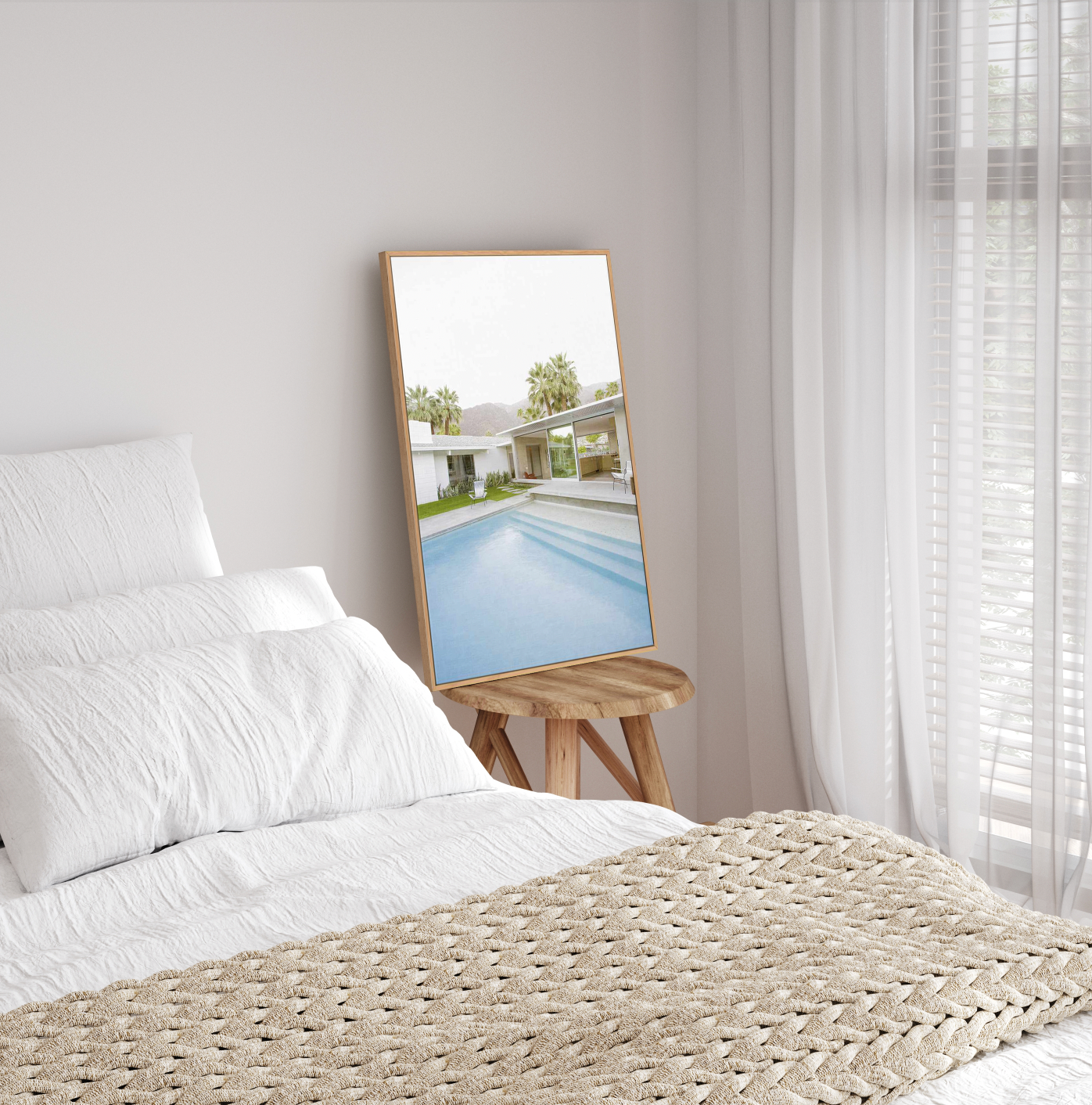 Palm Springs Pool | Framed Canvas Art Print