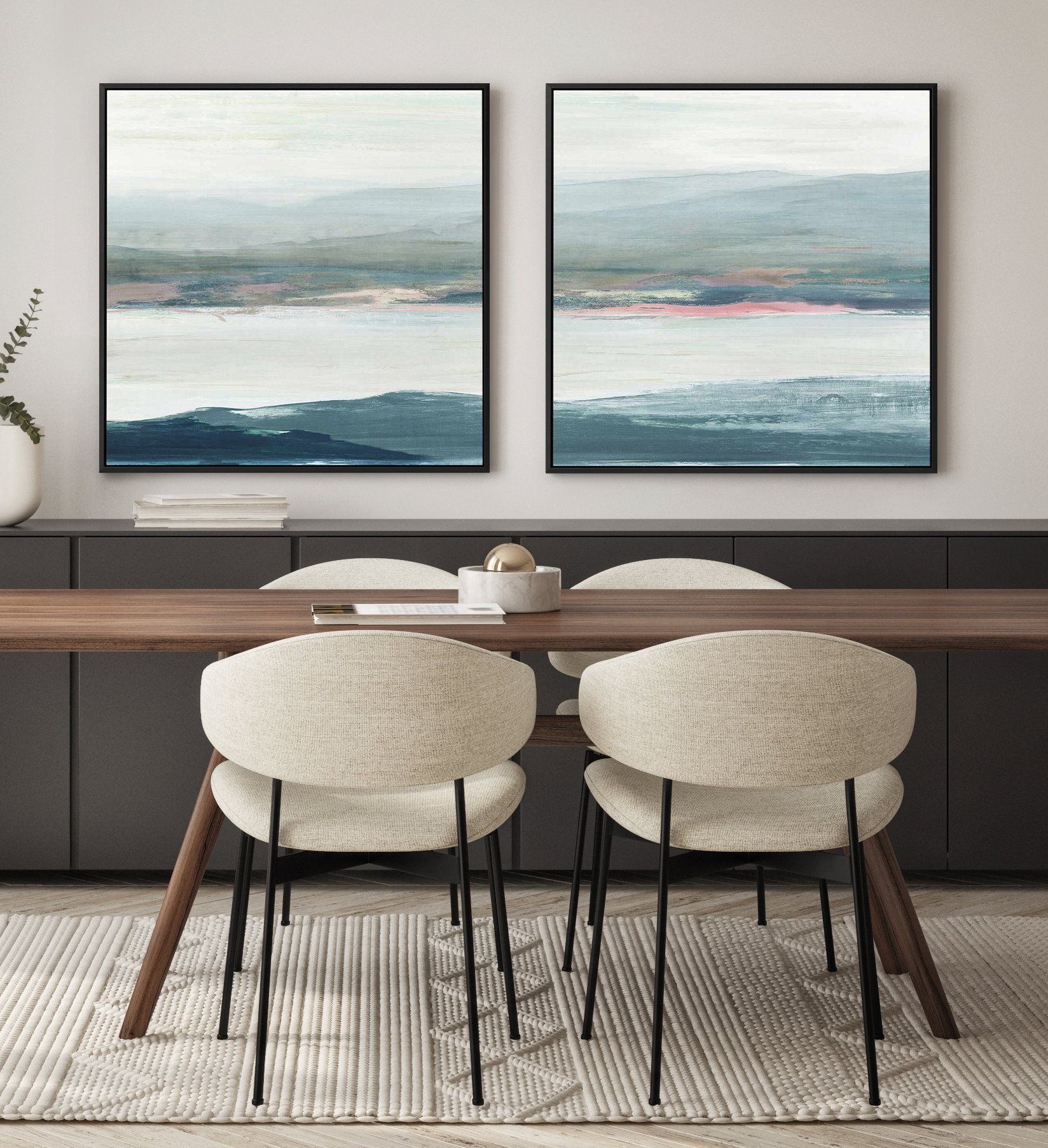 Peaceful Mind II Left SQ | Framed Canvas Art Print from Olive et Oriel where you can shop wallpaper and artworks online