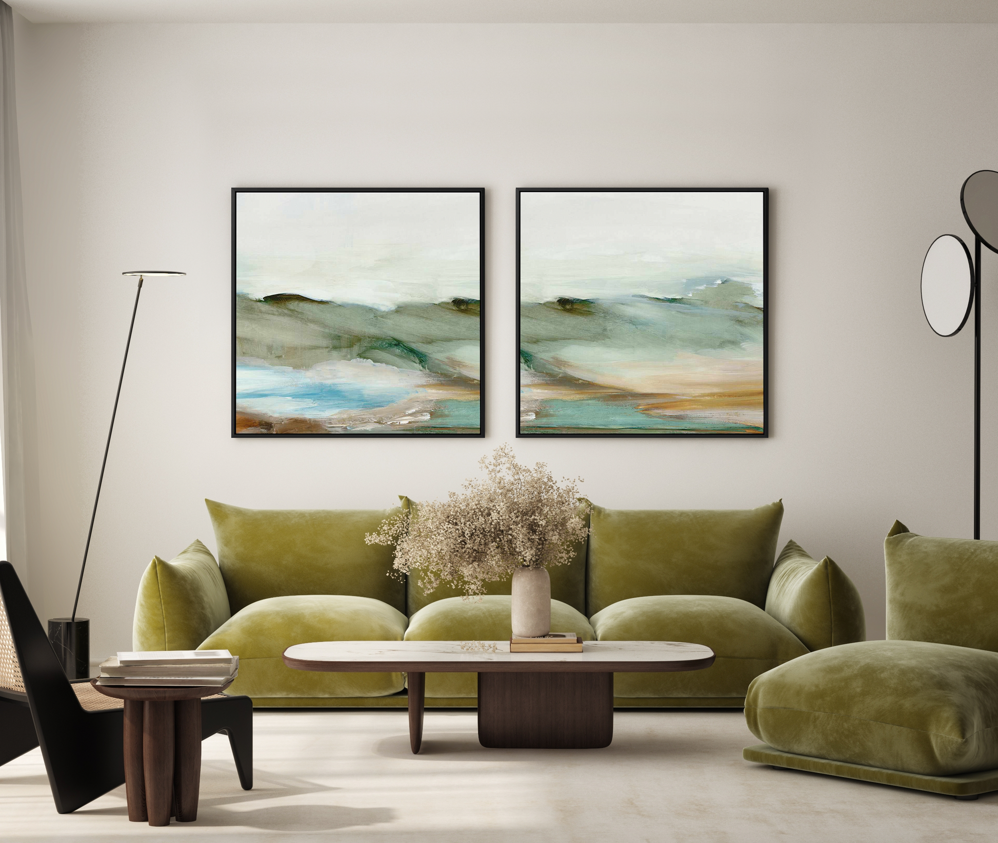 Abstract Landscape Right SQ | Framed Canvas Art Print from Olive et Oriel where you can shop wallpaper and artworks online