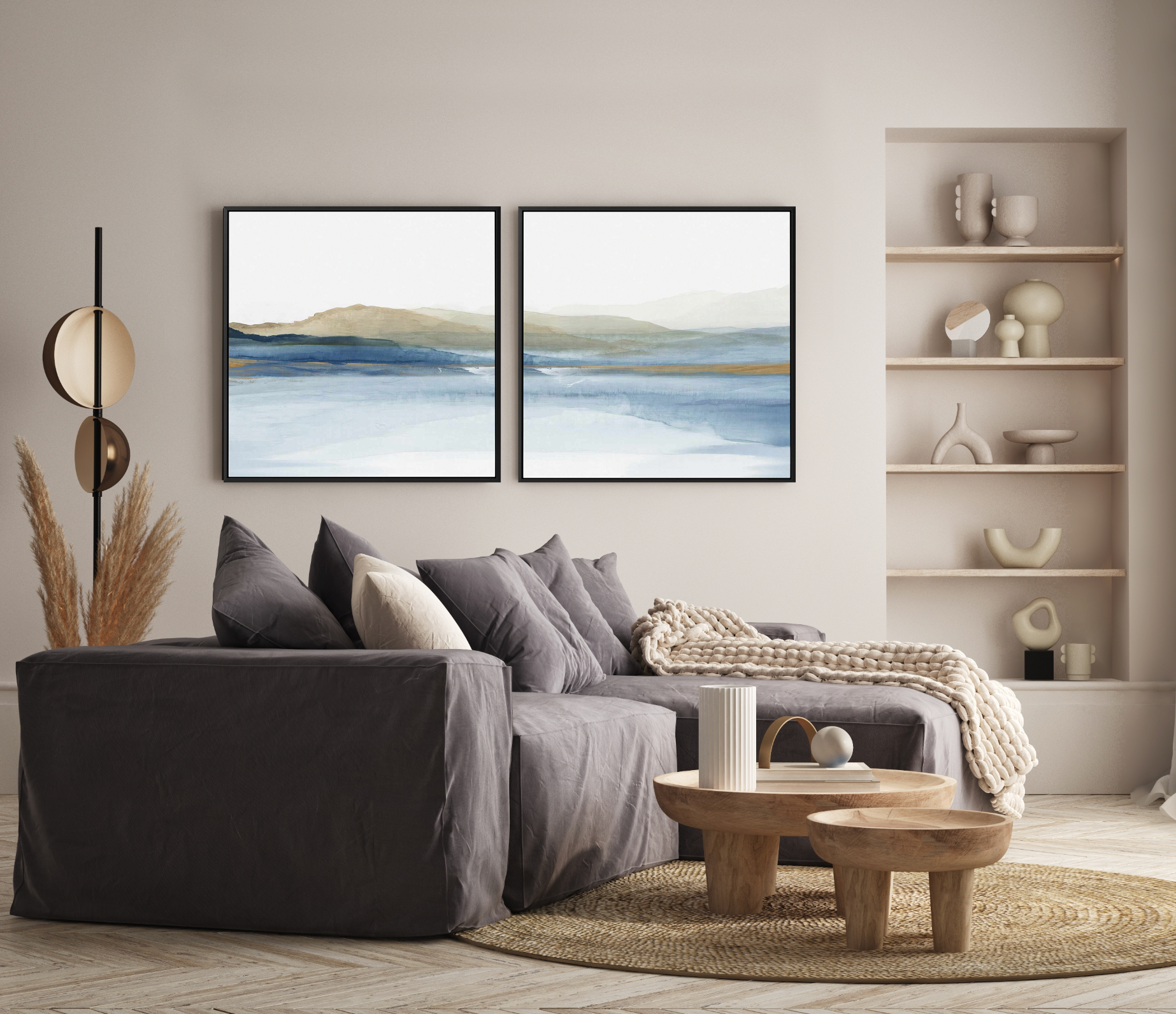 Luminosity Left SQ | Framed Canvas Art Print