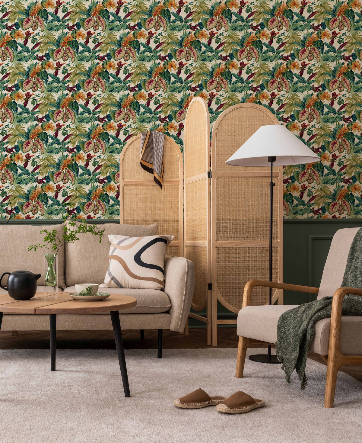 Luxe Paradise Wallpaper from Olive et Oriel where you can shop wallpaper and artworks online
