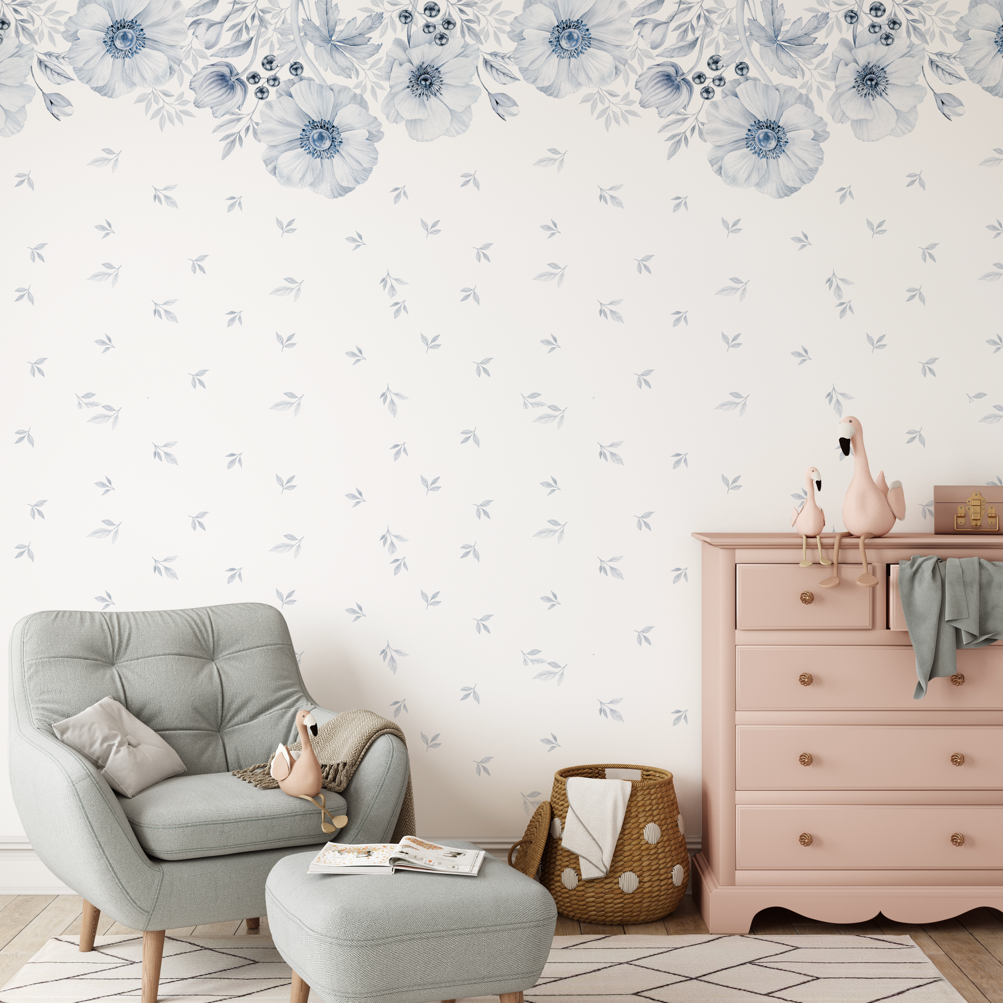 Blue Anemone Wallpaper Mural