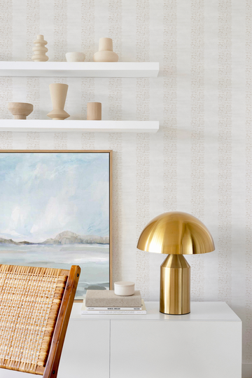 Dotted Stripe In Beige Wallpaper from Olive et Oriel where you can shop wallpaper and artworks online