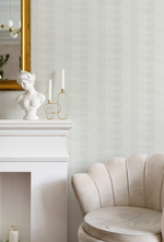 Dotted Stripe In Sage Green Wallpaper