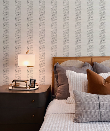 Dotted Stripe In Charcoal Black Wallpaper from Olive et Oriel where you can shop wallpaper and artworks online