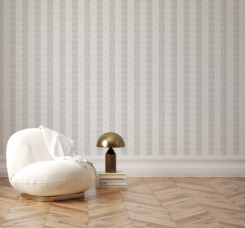 Dotted Stripe In Charcoal Black Wallpaper