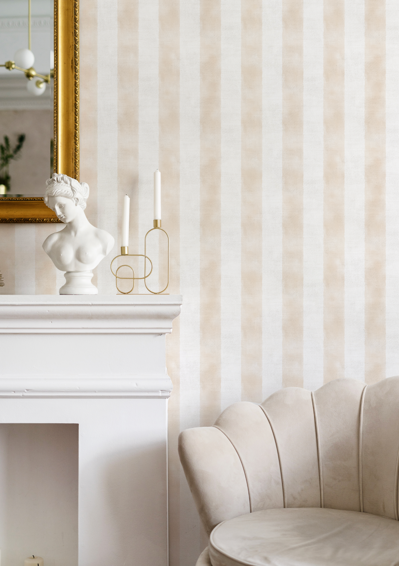 Painted Stripe In Beige Wallpaper