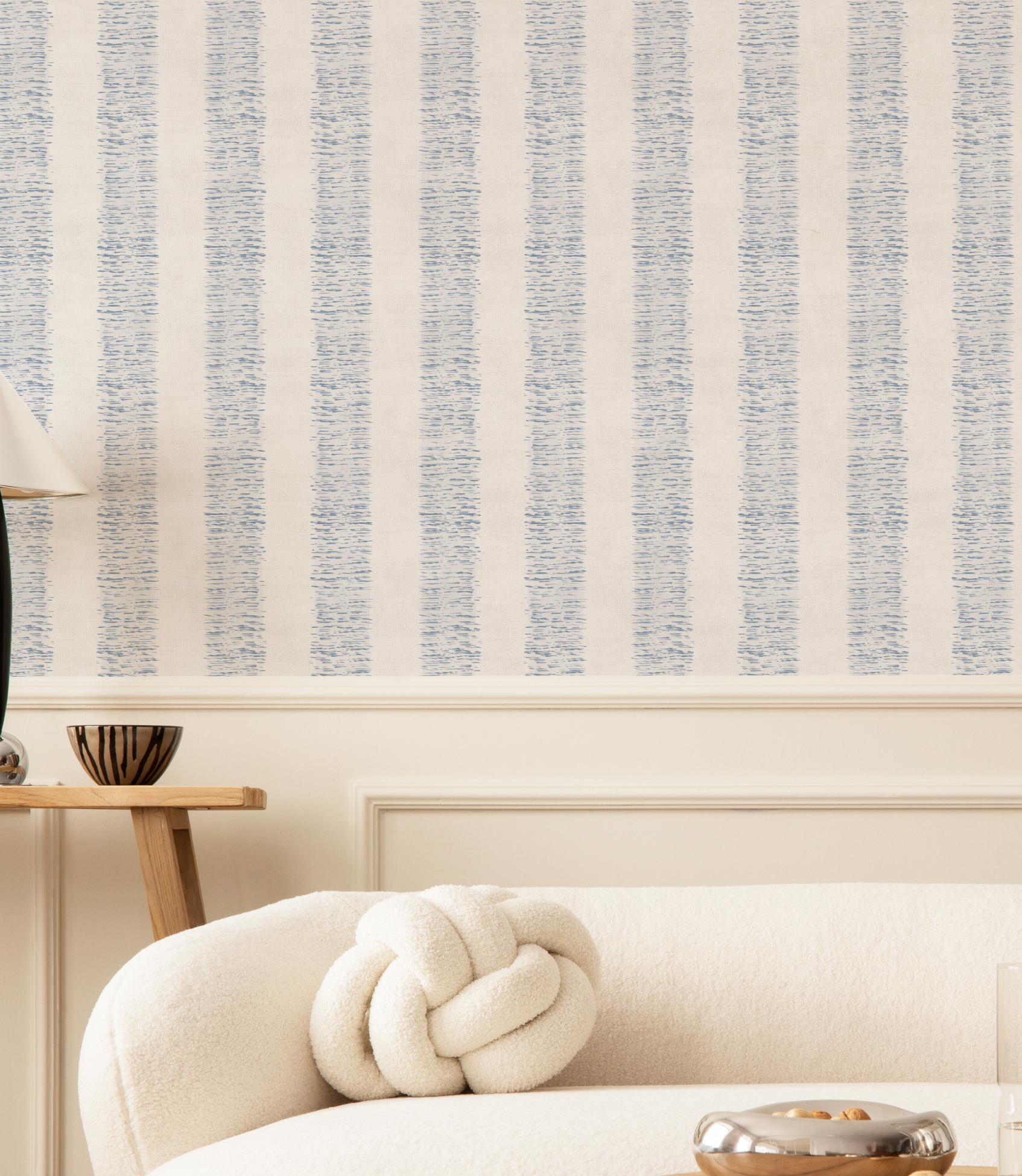 Hatching Stripe In Blue Wallpaper