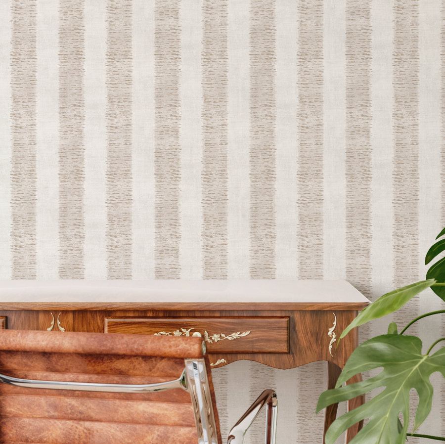 Hatching Stripe In Beige and Cream Wallpaper from Olive et Oriel where you can shop wallpaper and artworks online