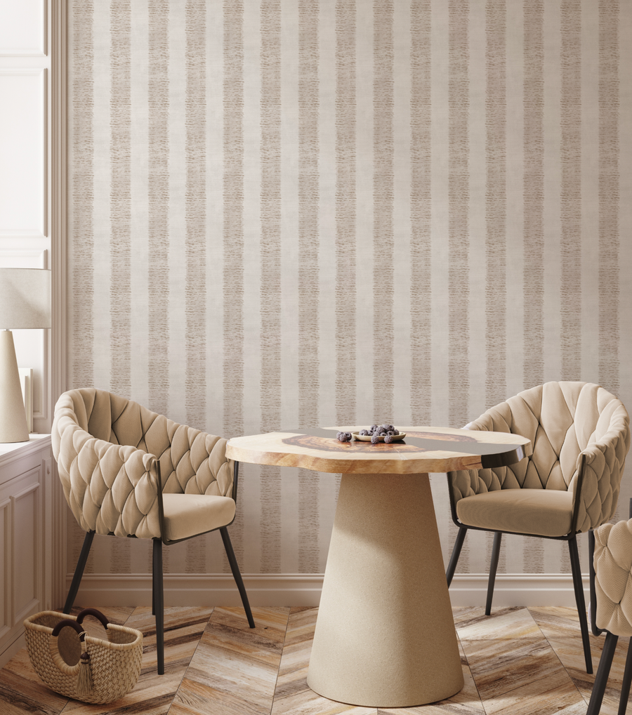 Hatching Stripe In Beige and Cream Wallpaper from Olive et Oriel where you can shop wallpaper and artworks online