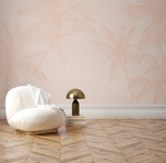 The Palms in Soft Terracotta Pink Wallpaper Mural
