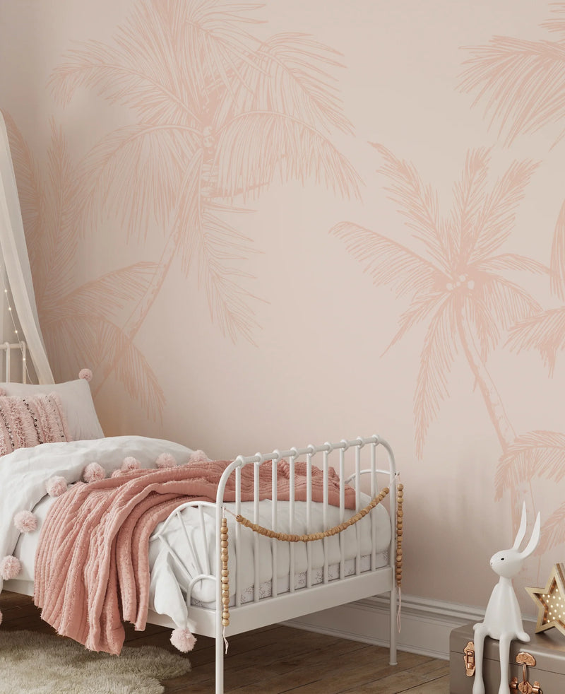 SALE | The Palms in Soft Terracotta Wallpaper