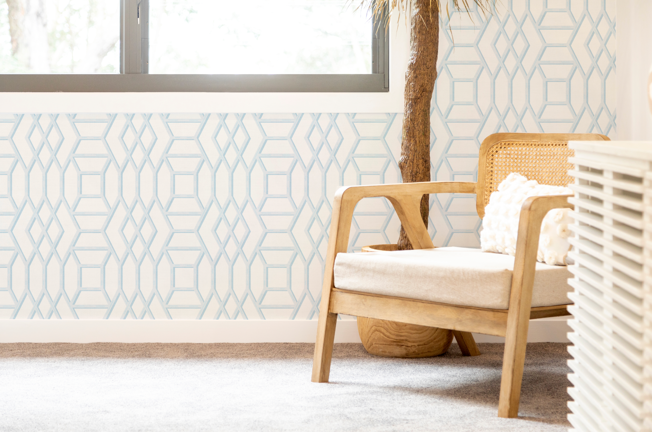 Coastal Lattice In Light Blue Wallpaper