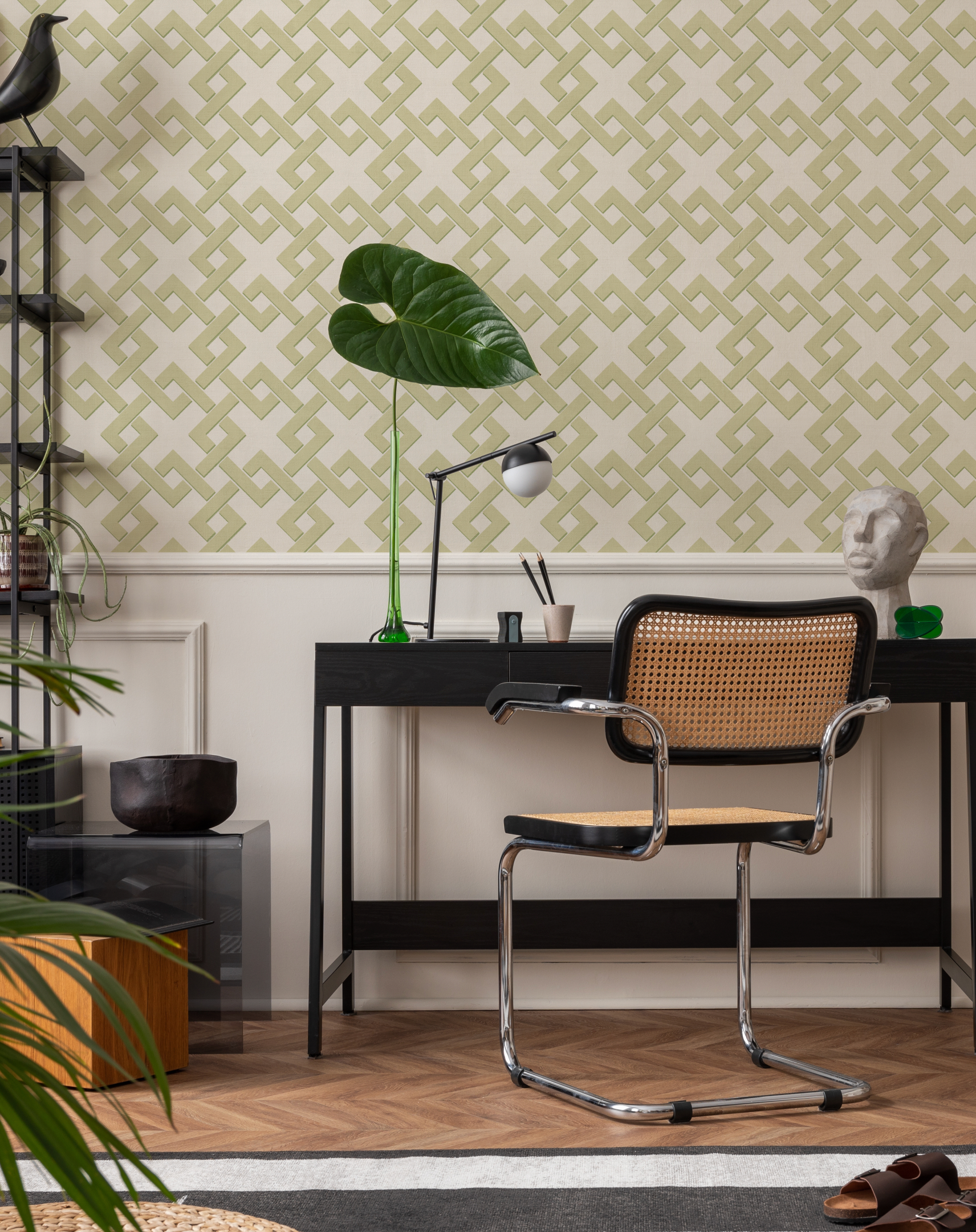 Diamond Lattice Green Wallpaper