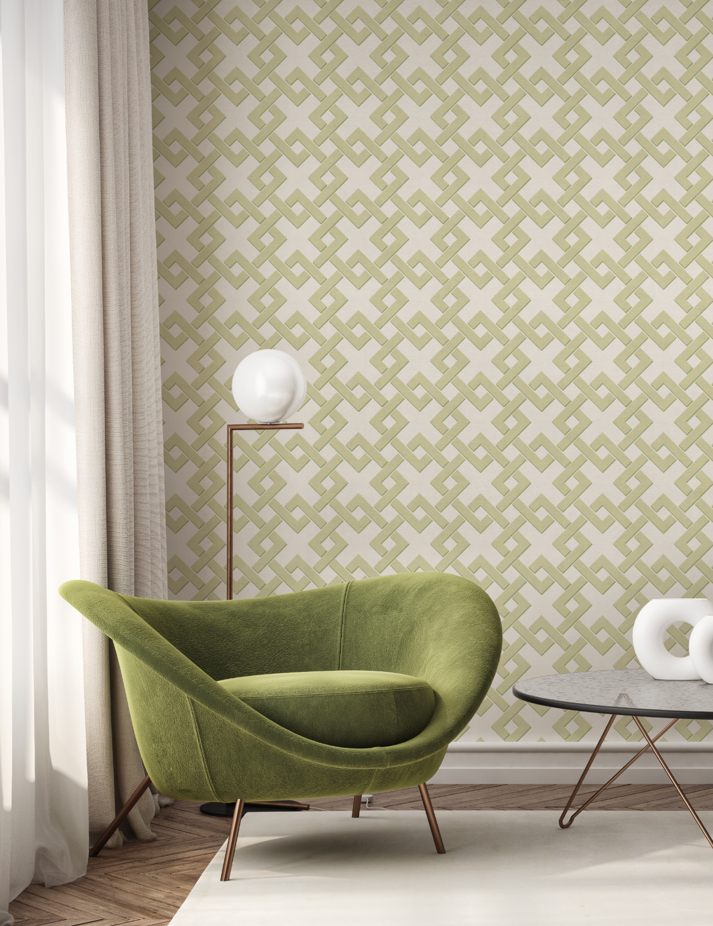 Diamond Lattice Green Wallpaper