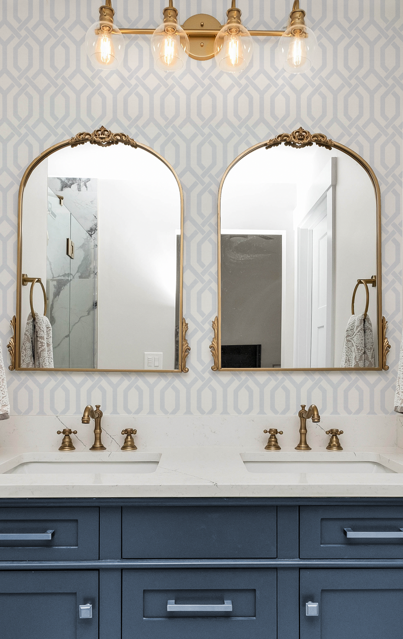 Montauk Trellis In Coastal Blue Wallpaper from Olive et Oriel where you can shop wallpaper and artworks online