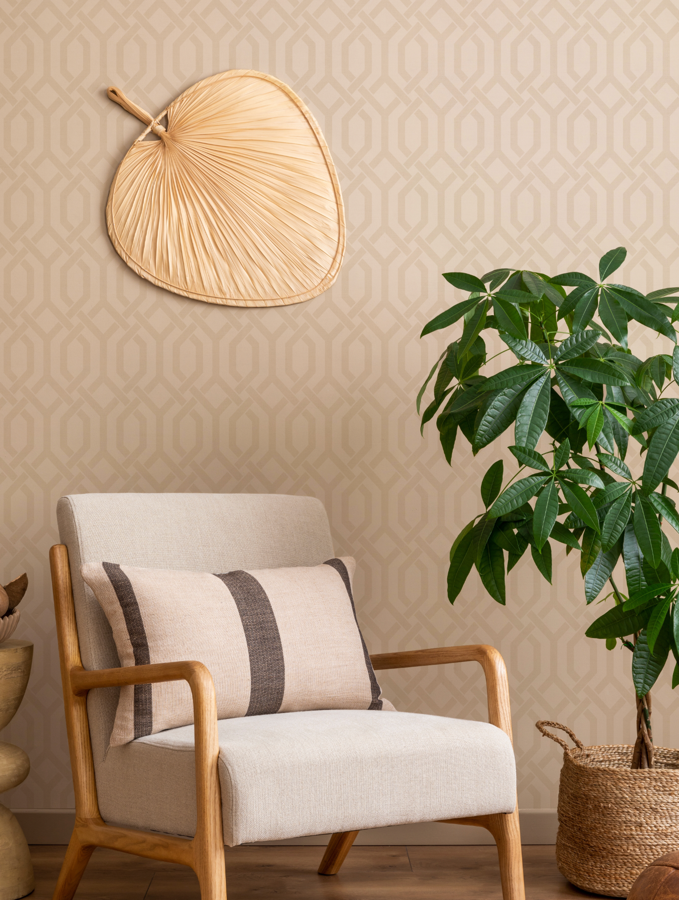 Montauk Trellis In Beige Wallpaper