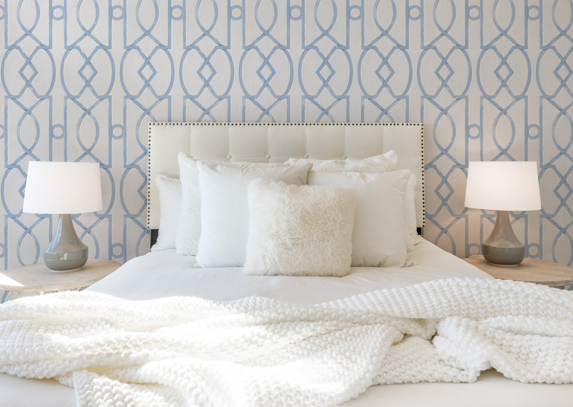 Trellis Luxe in Heritage Blue Wallpaper