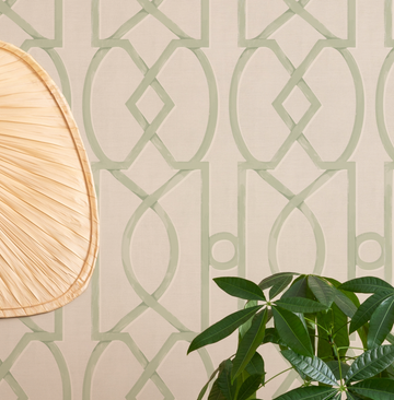 Trellis Luxe in Sage Green Wallpaper from Olive et Oriel where you can shop wallpaper and artworks online