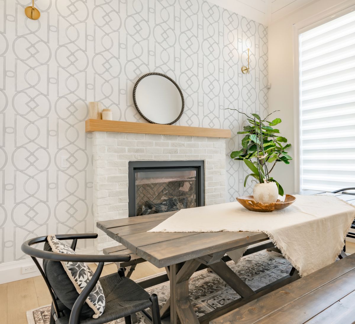 Trellis Luxe in Soft Grey Wallpaper from Olive et Oriel where you can shop wallpaper and artworks online