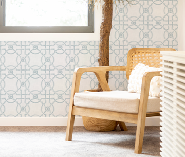 Sketched Trellis in Blue & White Wallpaper from Olive et Oriel where you can shop wallpaper and artworks online