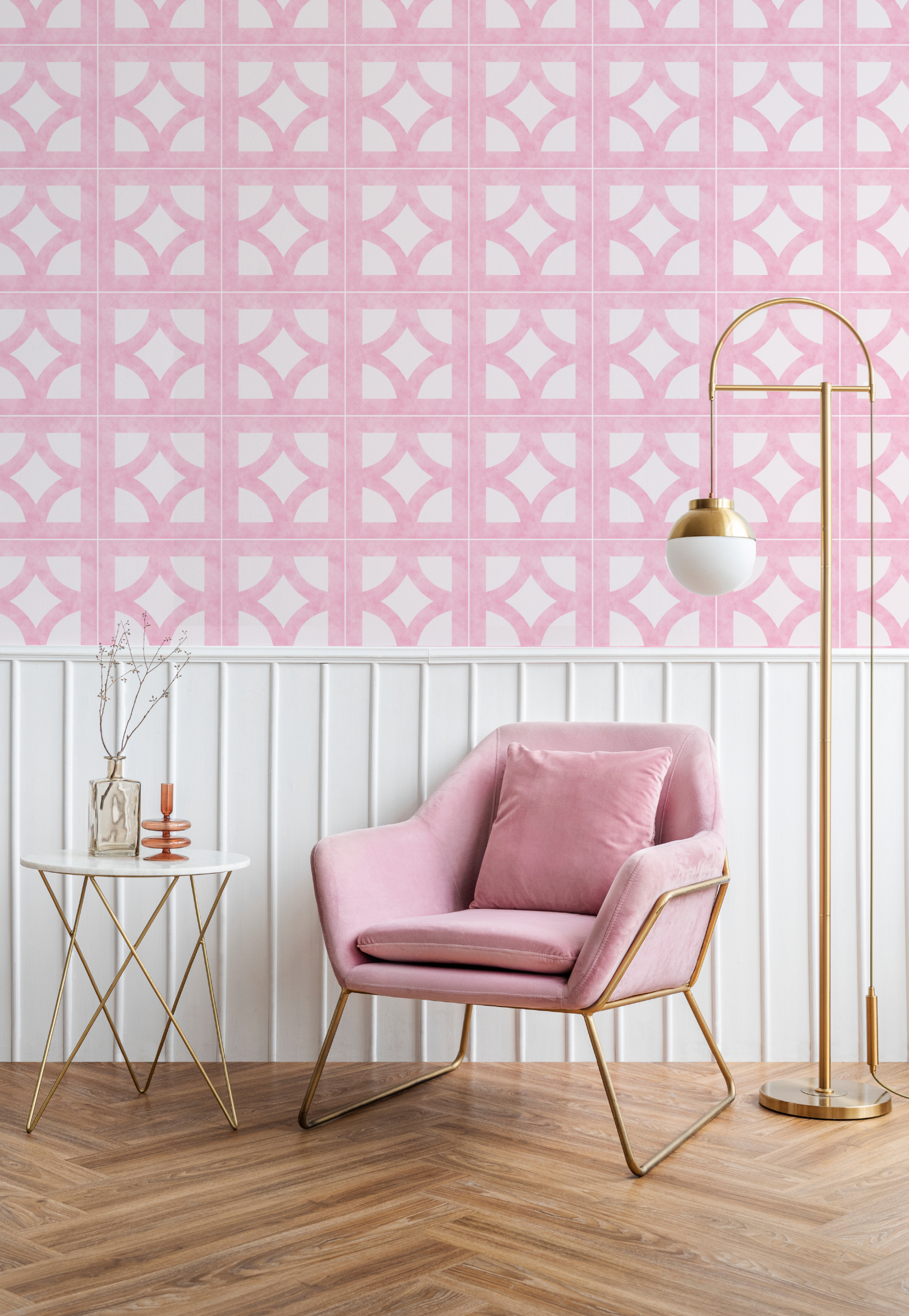 Breeze Blocks in Palm Springs Pink Wallpaper