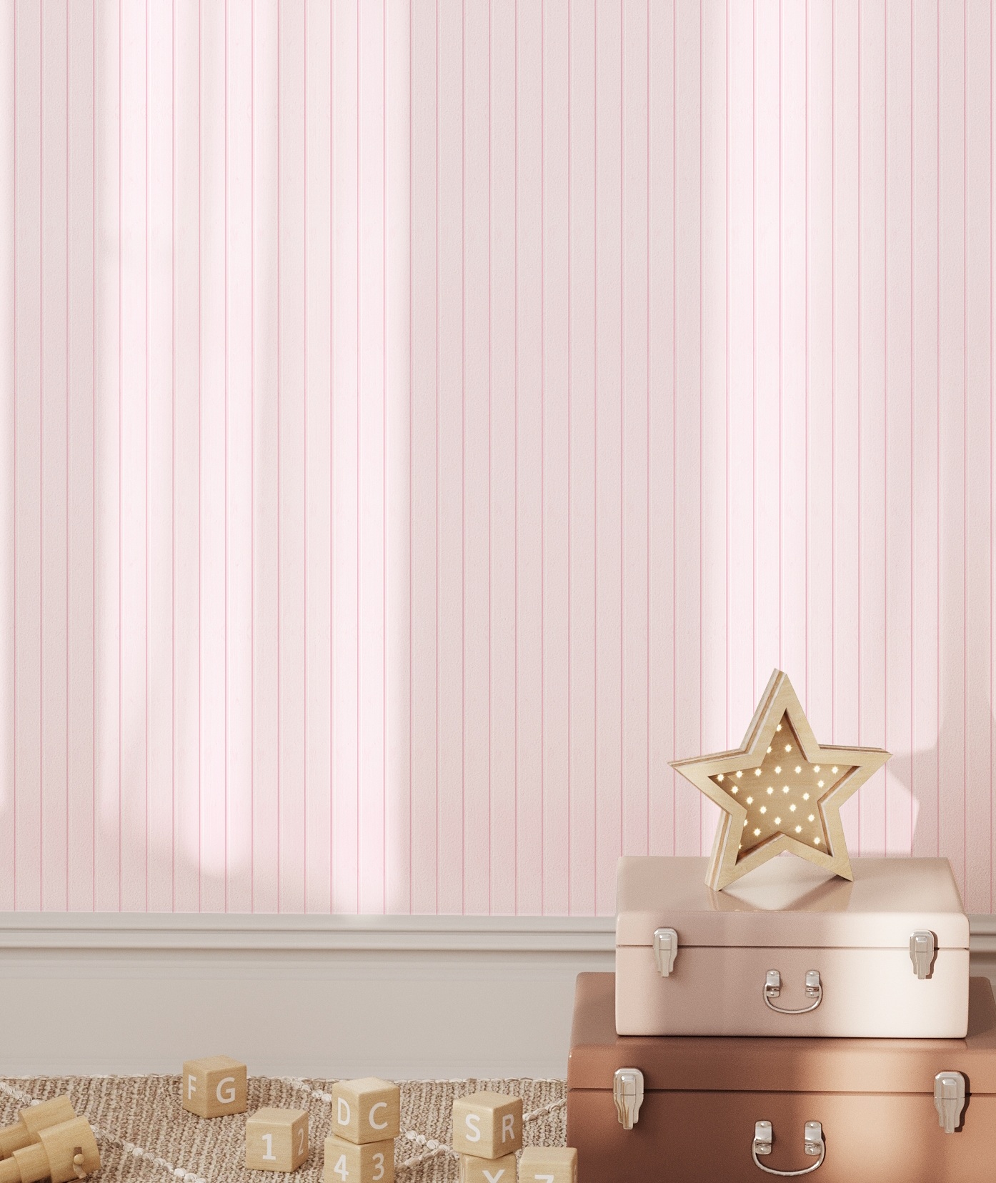 Doll House Battens In Pink Wallpaper