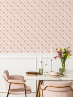 Rosy Pink Checkers Wallpaper