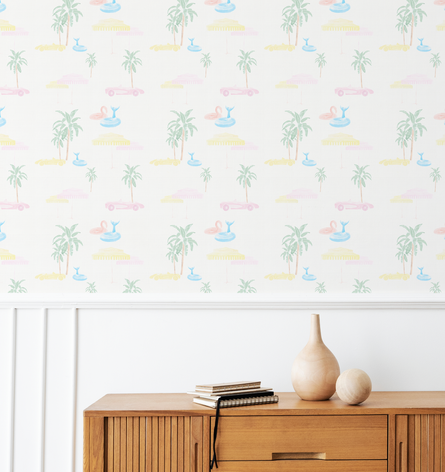 Palm Springs Dreaming Wallpaper from Olive et Oriel where you can shop wallpaper and artworks online