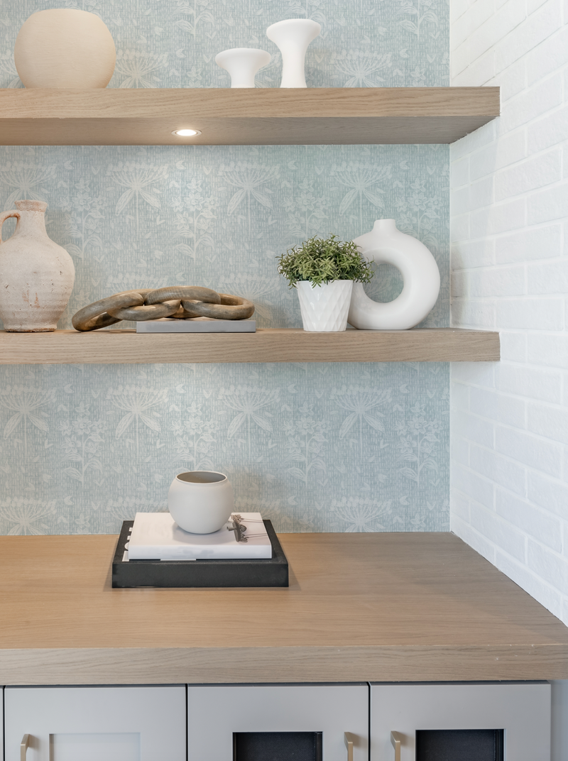 Country Stems in Blue Wallpaper from Olive et Oriel where you can shop wallpaper and artworks online