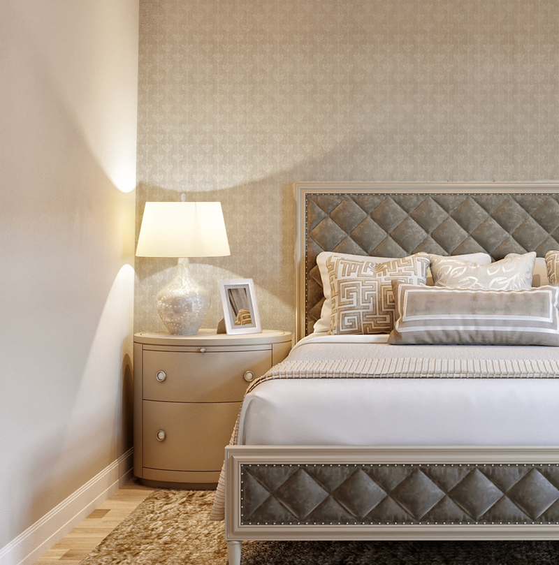 Farm House Flower Stem in Soft Beige Wallpaper from Olive et Oriel where you can shop wallpaper and artworks online