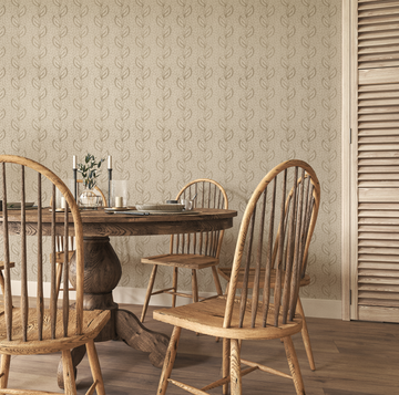 Dotted Leaves in Warm Grey & Beige Wallpaper from Olive et Oriel where you can shop wallpaper and artworks online