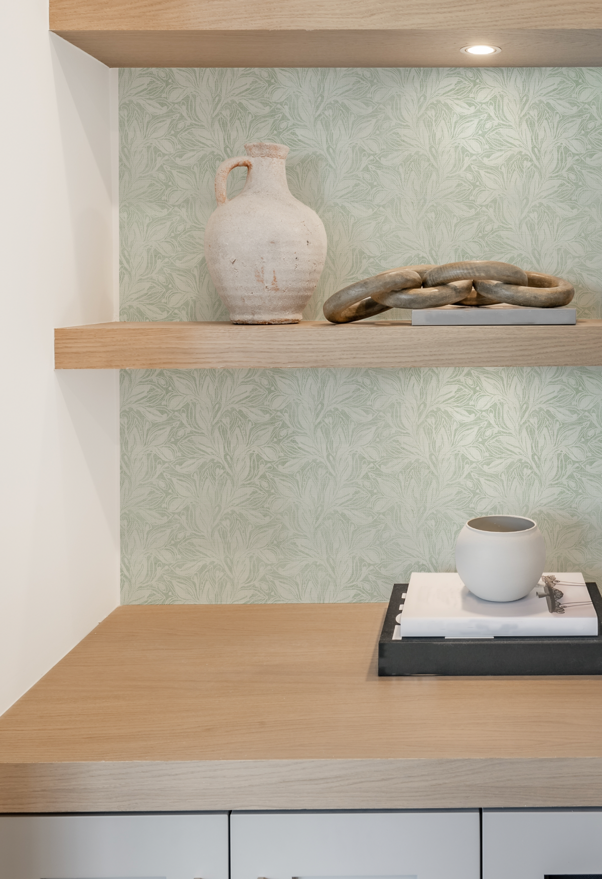 County Foliage in Sage Green Wallpaper from Olive et Oriel where you can shop wallpaper and artworks online
