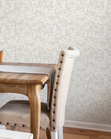Leafy Country Foliage in Soft Grey Wallpaper from Olive et Oriel where you can shop wallpaper and artworks online