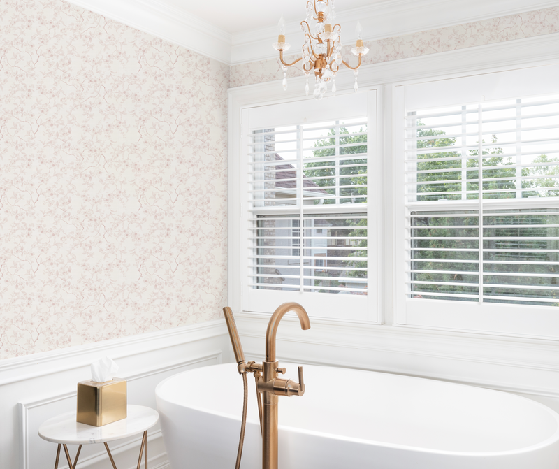 Country Floral Stems in Dusty Pink Wallpaper from Olive et Oriel where you can shop wallpaper and artworks online