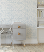 Citrus Tree Luxe in Soft Blue Wallpaper