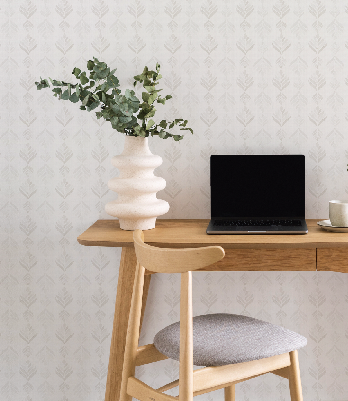 Droplets Luxe in Soft Grey Wallpaper from Olive et Oriel where you can shop wallpaper and artworks online