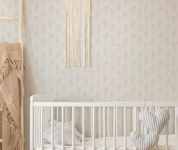 Native Wildflowers in Soft Grey Wallpaper from Olive et Oriel where you can shop wallpaper and artworks online