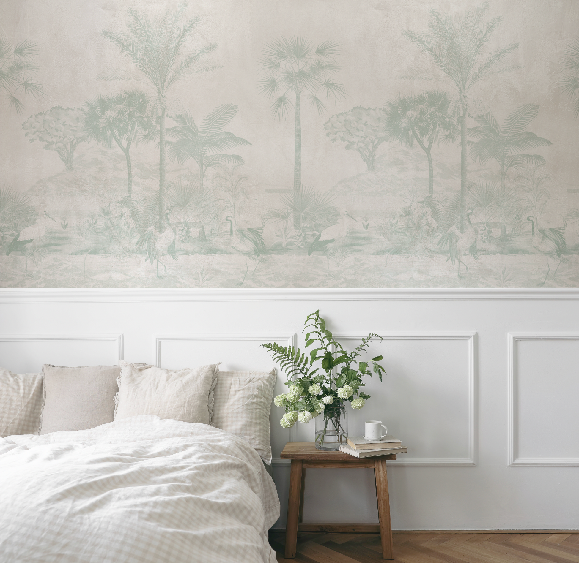 Vintage Chinoiserie Luxe in Sage Green Wallpaper