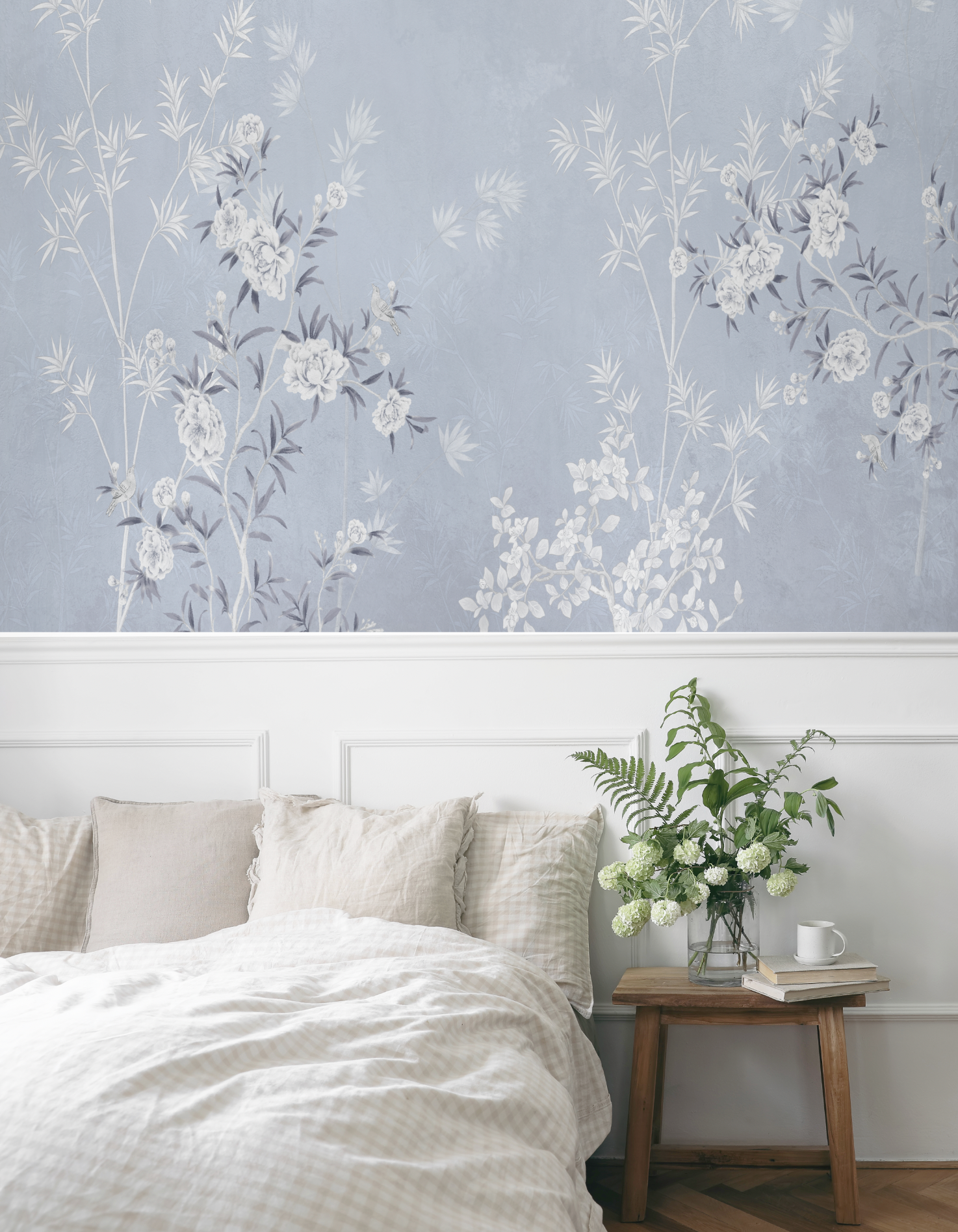 Chinoiserie Bamboo in Blue Wallpaper