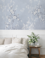 Chinoiserie Bamboo in Blue Wallpaper
